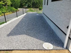 蓮田市 新築外構工事 建物まわり砂利敷き 蓮田市の新築外構工事|建物まわりに施工した砂利敷き