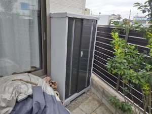 蓮田市で事故により破損した物置の復旧工事完了