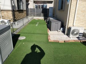 春日部市のガゼボと目隠しフェンスを施工する庭の外構リフォーム工事施工前